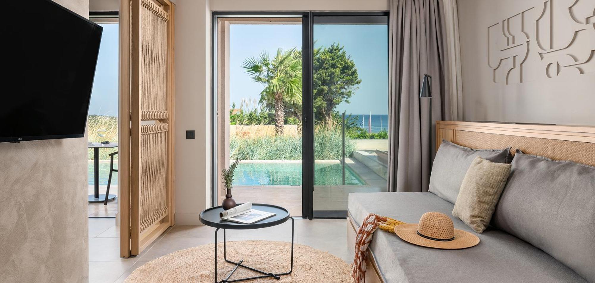 Helea Lifestyle Beach Resort Kallithea  ภายนอก รูปภาพ A room at the hotel